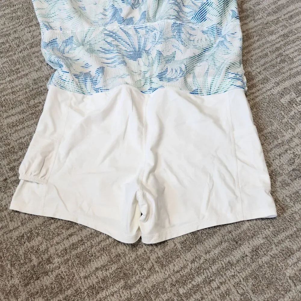 Tommy Bahama Abby Costa Wave Leaves Islandzone Tennis Skort skirt size L
